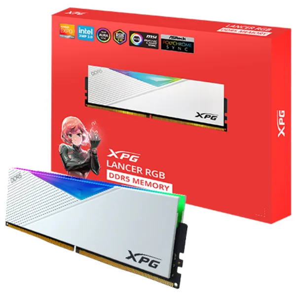 ADATA DDR5-6000 CL30 LANCER RGB 화이트 패키지
